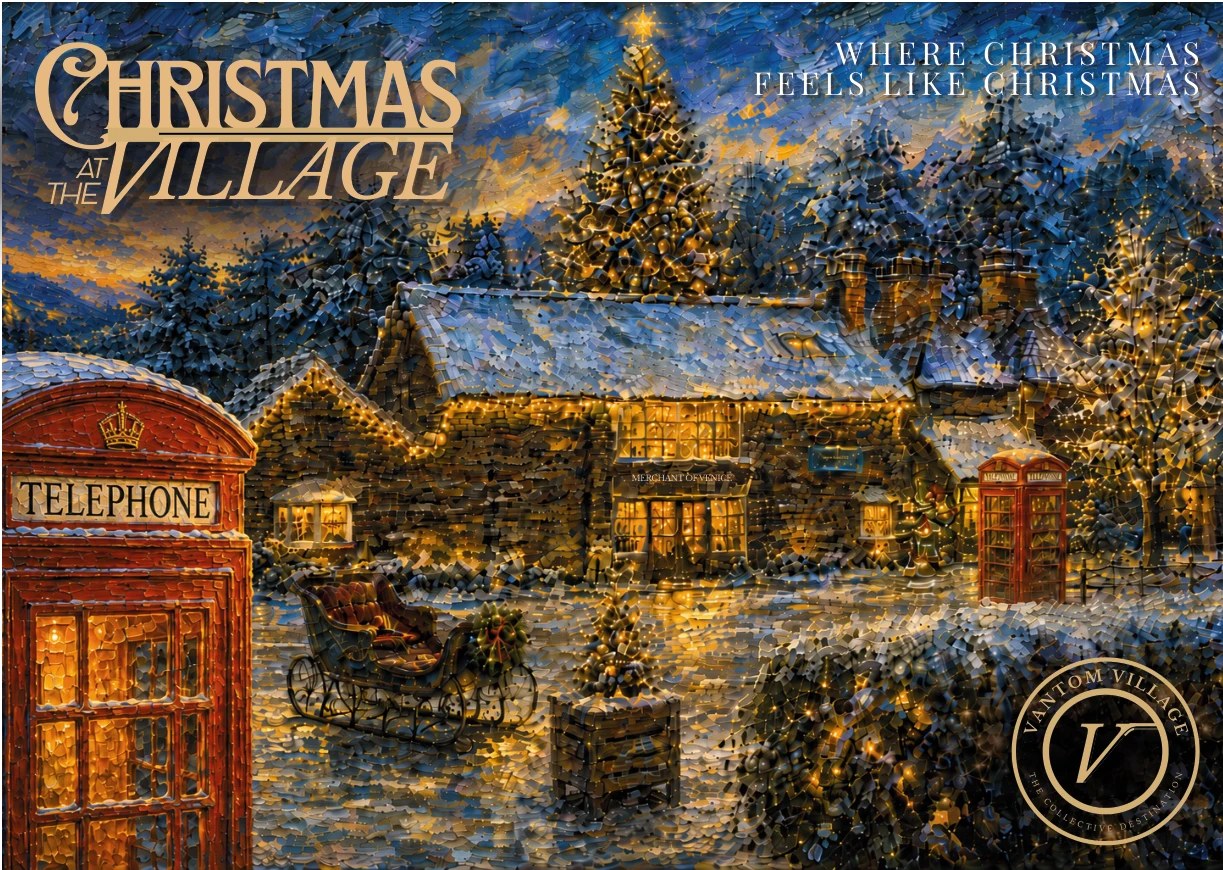 Christmas at the Village — festive market scene at Vantom Village, Patchings